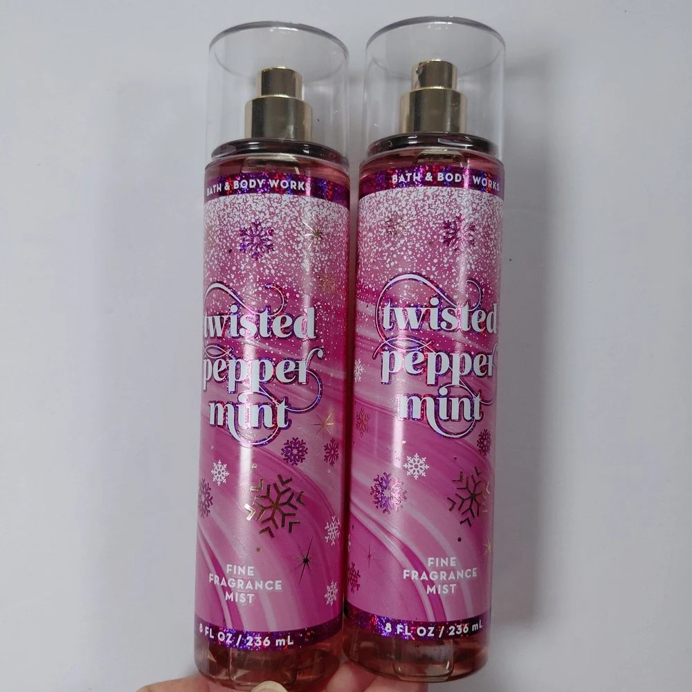 Lot Of 2 Twisted Peppermint Fine Fragrance Mist 8 oz Bath & Body Works